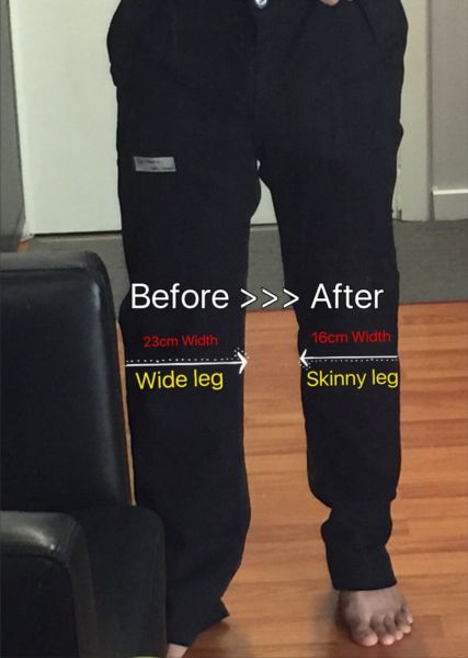 Cloth Alterations Pants Hem Shortening Skinny leg Slim-fit Tapering ...